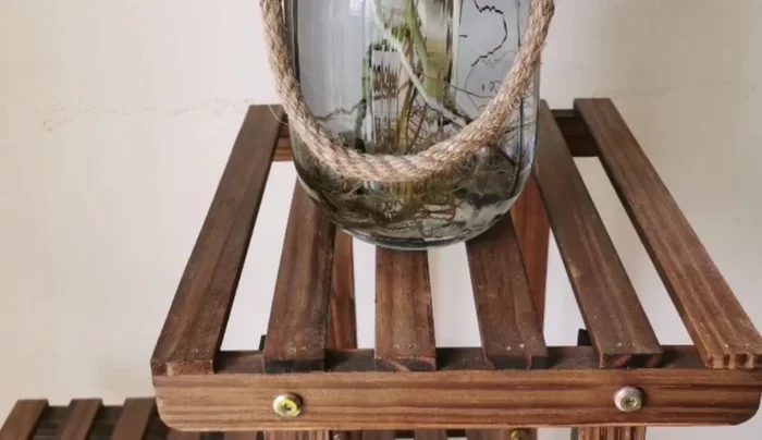 Check the quality of the wood or metal as water will be constantly falling on it.