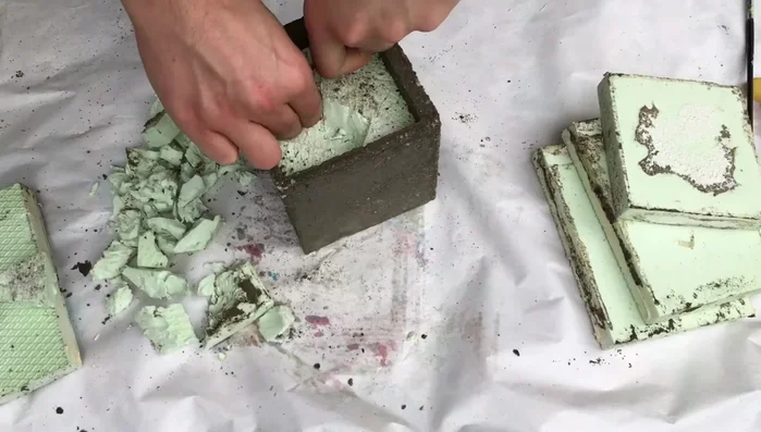 Cut away the foam board.