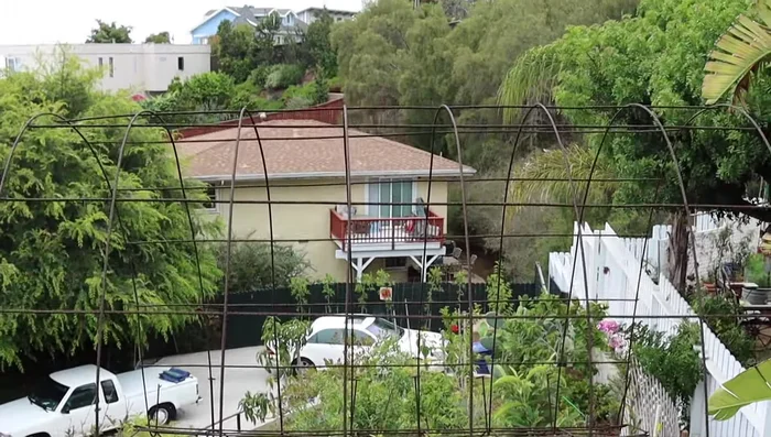 Trim off bottom horizontal slats to create stakes.