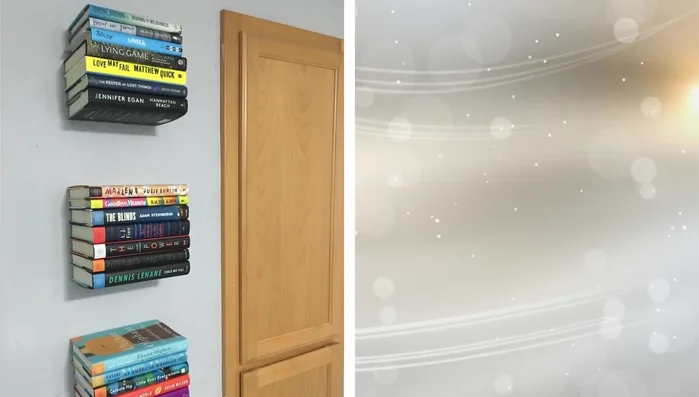 Install floating hidden shelves for books.