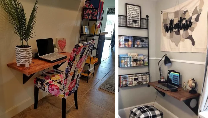 Install floating hidden shelves for books.