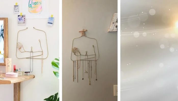 Use a structural wall hanger for necklaces.