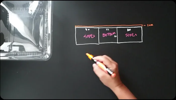 Cut out three pieces of felt (bottom and two sides).