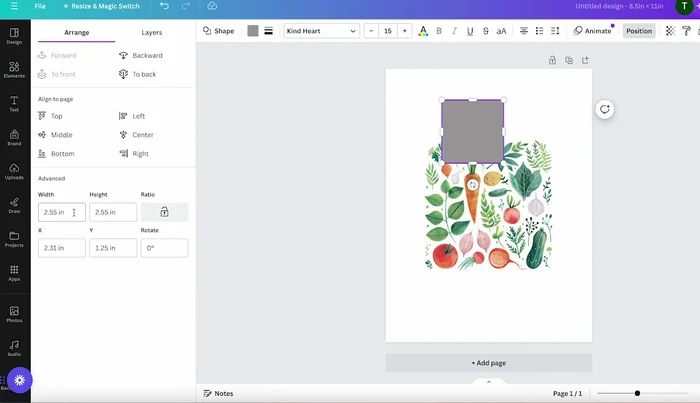 Position and crop your garden design within the square to create your desired marker design.