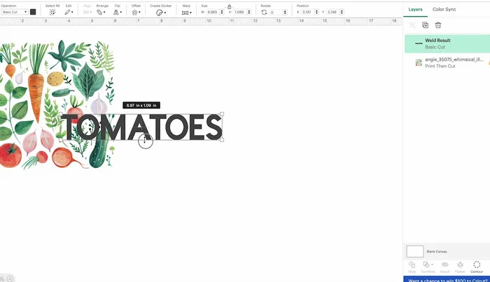 Combine and weld text and design elements.