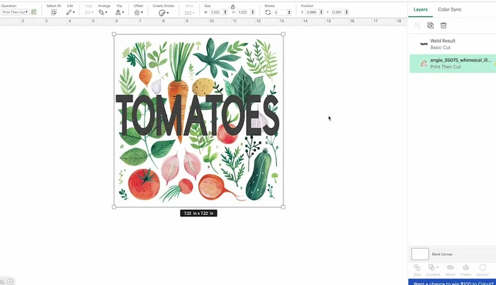 Resize the combined design to fit your marker blank.