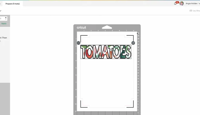 Print the design using Cricut Design Space's print and cut feature (flip horizontally in printer settings).