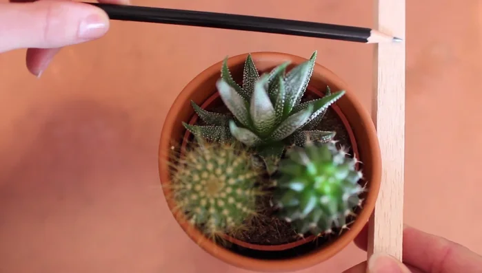 Sand down the edges if needed. Build a square around the upside-down pot to ensure a snug fit.